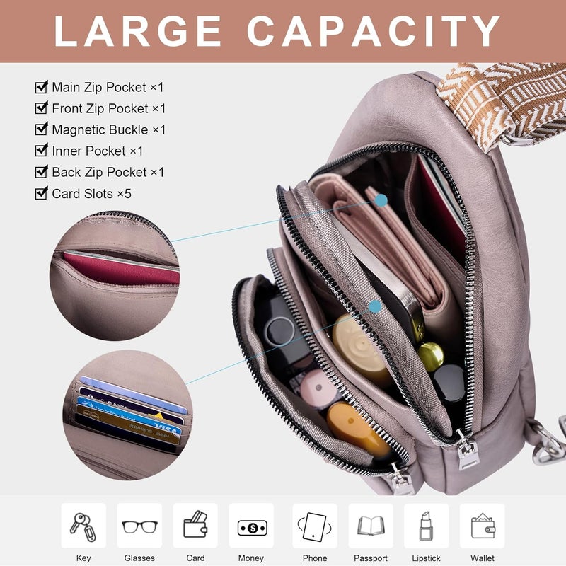 CLUCI Small Sling Bag for Women, Vegan Leather Fanny Pack Crossbody Bags for Women, Unique Birthday Gifts - Image 4